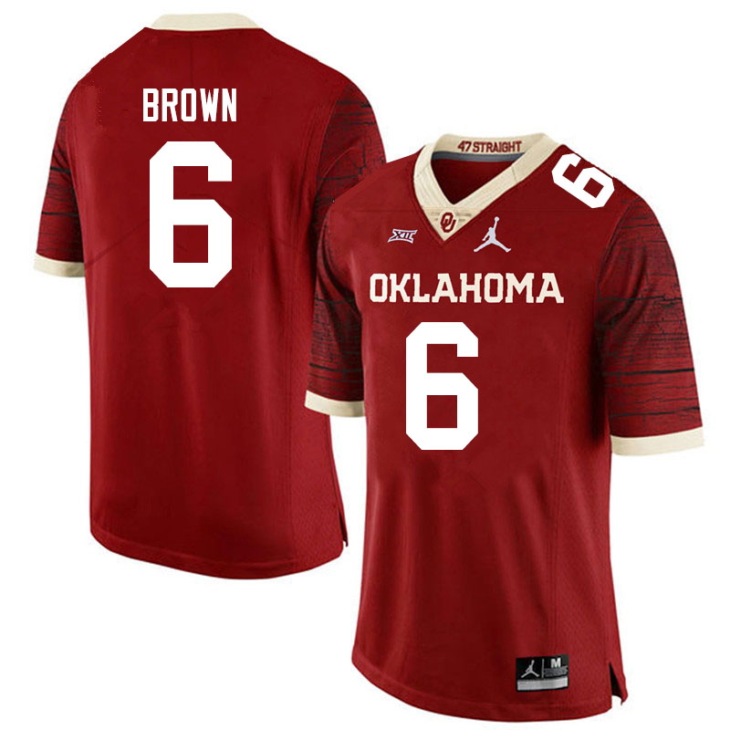 Men #6 Tre Brown Oklahoma Sooners Jordan Brand Limited College Football Jerseys Sale-Crimson - Click Image to Close